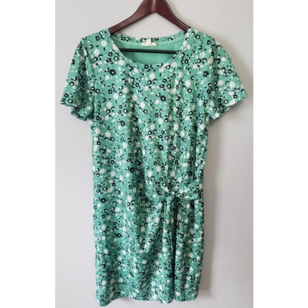 Jane and delancey ditsy green floral pattern mini dress lined size medium